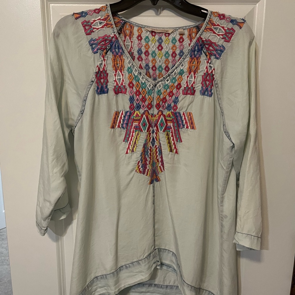 Soft Surroundings Embroidered Top